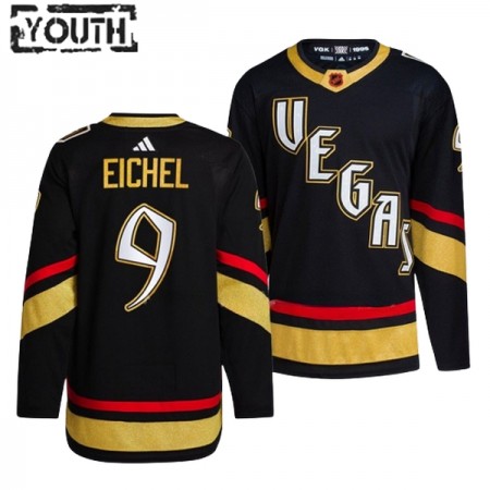Vegas Golden Knights Dresy Jack Eichel 9 Adidas 2022-23 Černá Reverse Retro 2.0 Authentic - Dětské